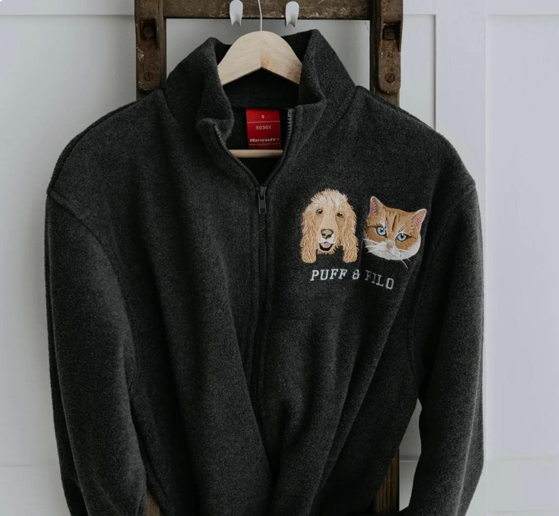 Embroidered Pet Portrait Polar Fleece Full-Zip Jacket thumbnail 5