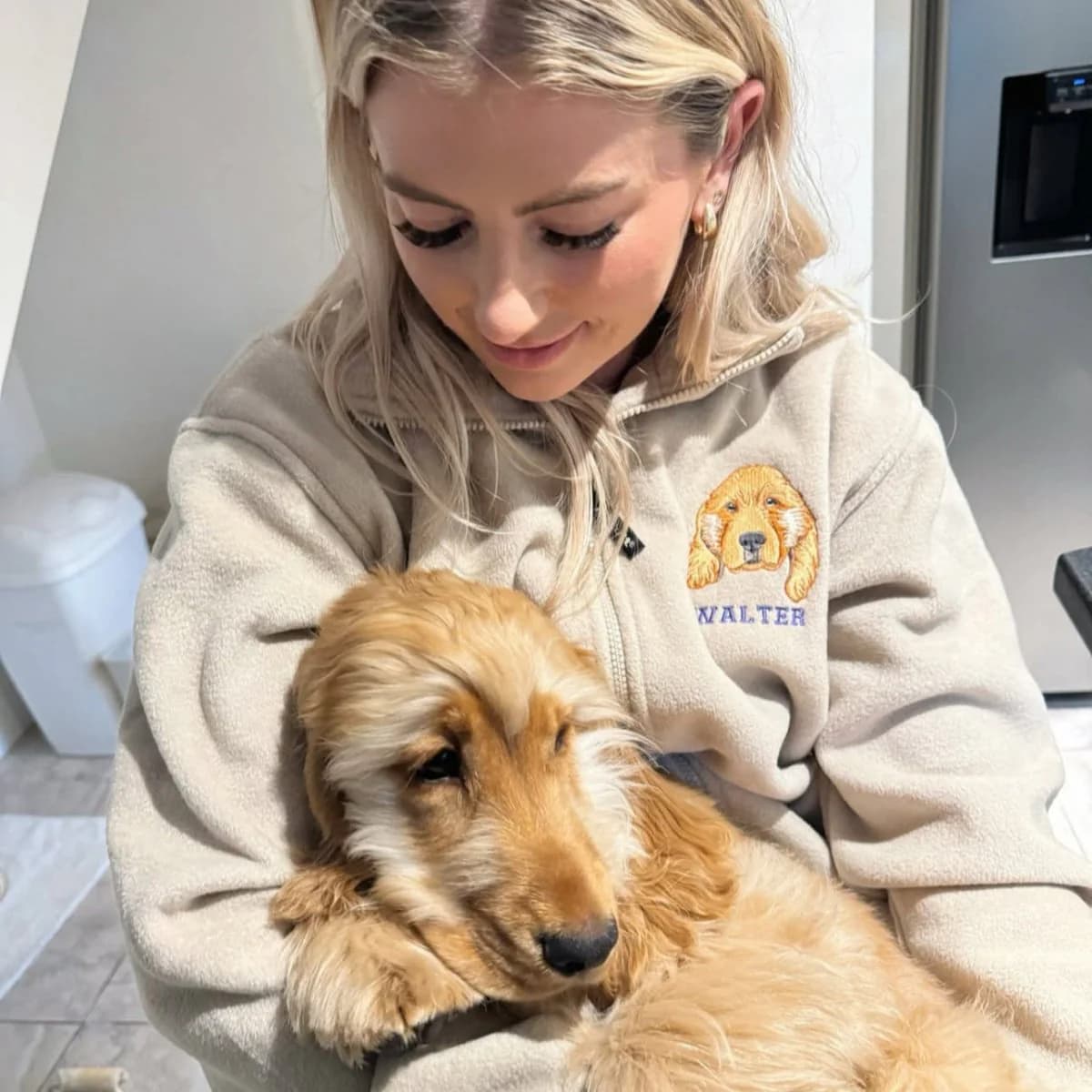 Embroidered Pet Portrait Polar Fleece Full-Zip Jacket